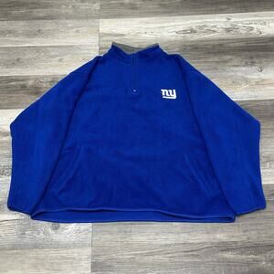 Vintage 90s Puma‎ Blue Mens XL Puma NFL NY Giants Quarter Zip Fleece Sweatshirt